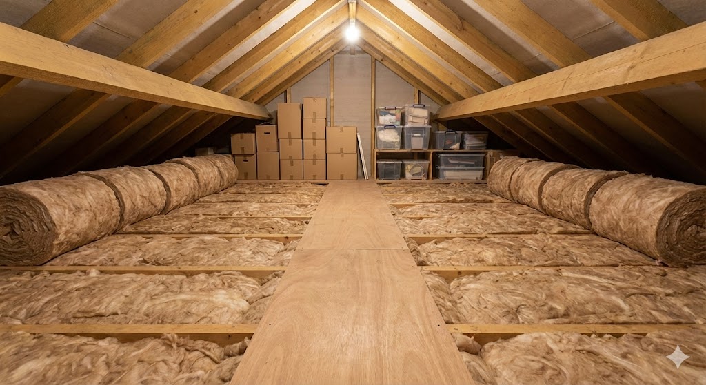 Fully insulated attic water tank and pipework